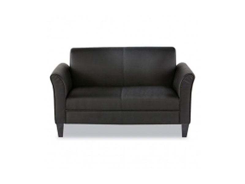 Alera Black Leather Loveseat