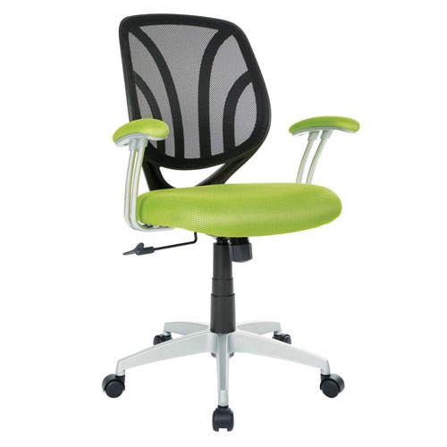 Mesh Back Task Chair with Padded Arms in Green