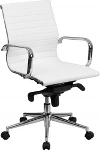 High Back White Leather Conference Chair Riverside
