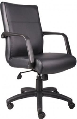 Boss Executive Black Leather Mid Back Office Chair B686