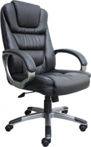 Boss LeatherPlus Executive Chair with Waterfall SeatBlack