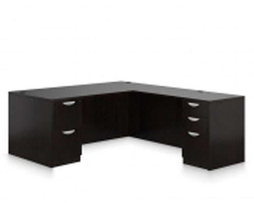 OTG Executive “L” Shaped Desk with 2 Full Pedestals Riverside