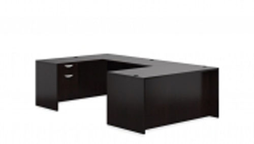 OTG 66” “U” Desk with Credenza, Bridge & Pedestals LA