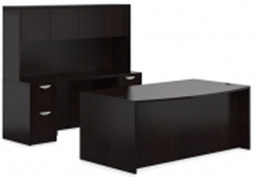 New Global Laminated BBF Pedestal Bow Front Desk