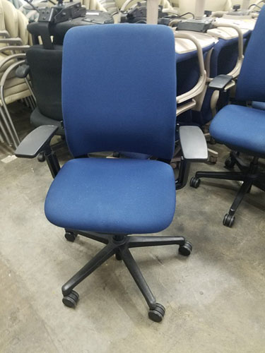 Used Steelcase Amia Chair Fully Adjustable Model Blue Fabric