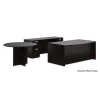 Bowfront Desk with 2 BBF Pedestals, Credenza with 2 FF Pedestals