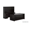 Bowfront Executive Desk with 2 Full Pedestals, Credenza with 2 Full Pedestals & Hutch - AOF TYPSL-I