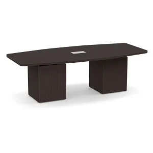8′ Pacific Coast Boat Shaped Conference Table with Cube Base & Grommets