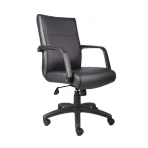 Boss Executive Black Leather Mid Back Office Chair B686