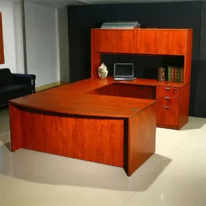 Global Hutch Bow Front “U” Shaped Desk Orange County