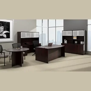 New Laminate Finish Bowfront U Shaped Cherry Desk