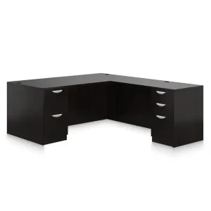 OTG Executive “L” Shaped Desk with 2 Full Pedestals Riverside