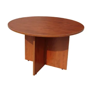 Laminated Round Conference Table in Cherry Riverside