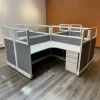 Refurbished White & Grey Glass Top Cubicles for Offices